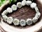 *16* 9mm Metallic Beige Washed Silvered White Table Cut Hawaiian Flower Beads